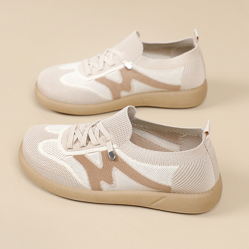 Women s shoes new style spring and summer casual shoes fly-knit versatile sneakers low-cut cross-border wholesale soft-soled women s shoes