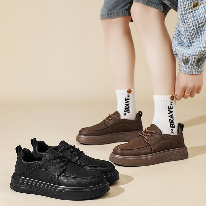 Alternative view of 2026 new vintage British style leather shoes versatile single shoes fashionable business work shoes casual leather shoes large size men s shoes