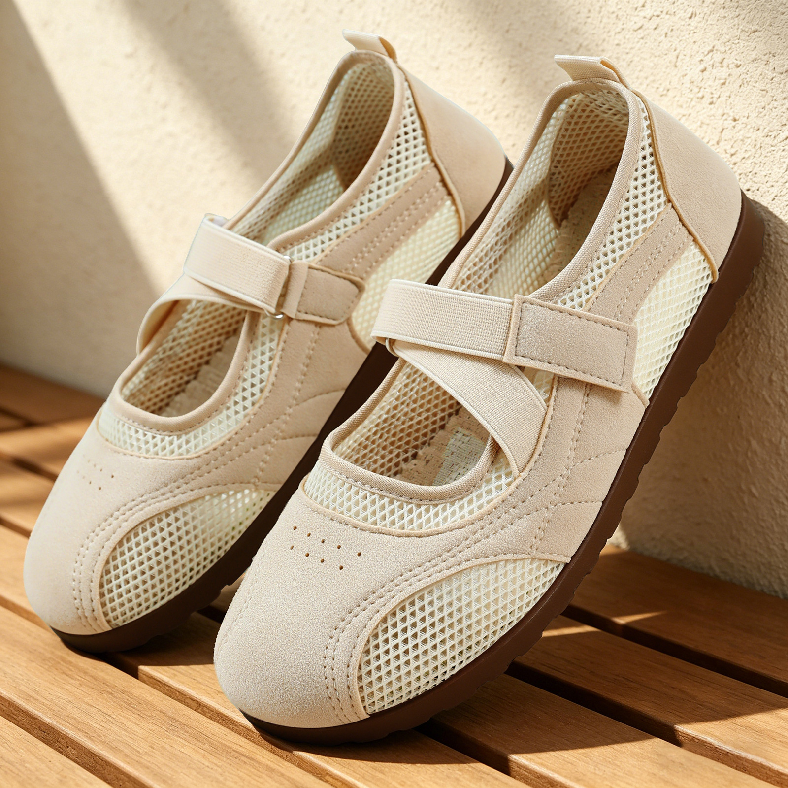 Women s shoes 2026 cross-border new style summer ballet style training shoes Mary Jane shoes Velcro soft bottom casual sports shoes