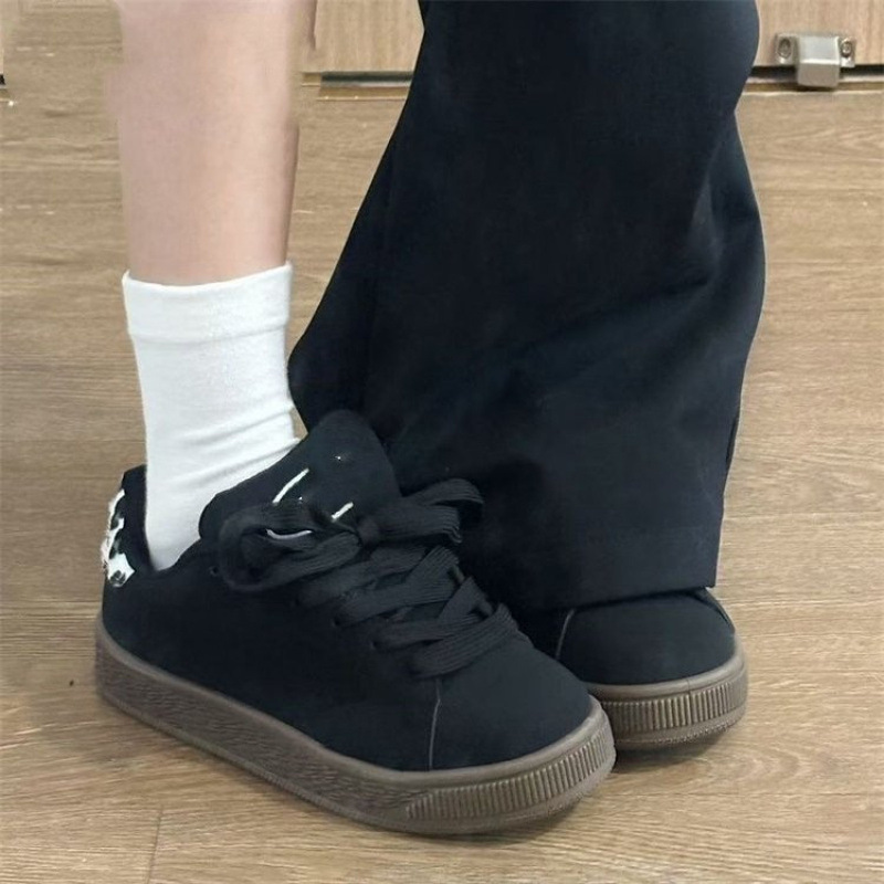Alternative view of Black leopard print sneakers niche wasteland style casual shoes factory-made versatile thick-soled casual sports shoes for couples board shoes