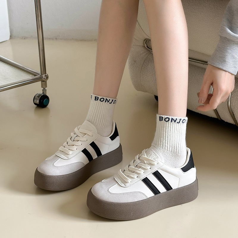 Online celebrity s 2025 new style autumn thick-soled white sneakers for women vintage-style Forrest Gump shoes casual sports board shoes